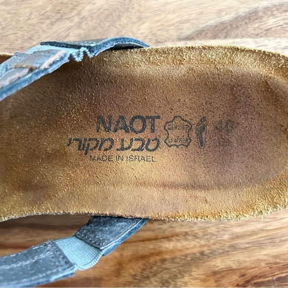 NAOT Kimberly silver bronze metallic women’s slide sandals with cork footbed - Picture 7 of 10